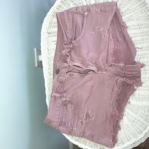 American Eagle Pink Denim Shorts